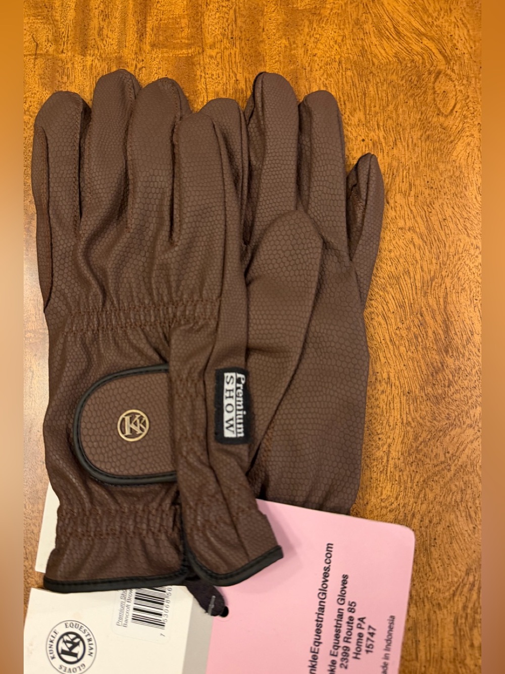 KUNKLE unisex Equestrian Premium Show Glove Bancroft Brown Size 9
